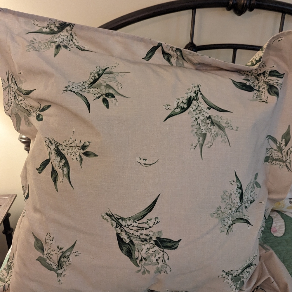Pottery Barn Monique Lhuillier Lily of the Valley Cotton Euro Shams